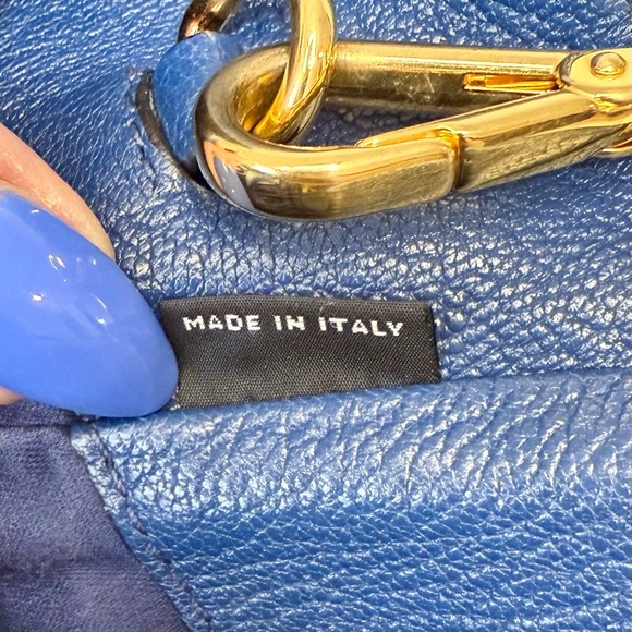 MIU MIU Tote Shoulder Crossbody Bag Leather Blue - Picture 13 of 15